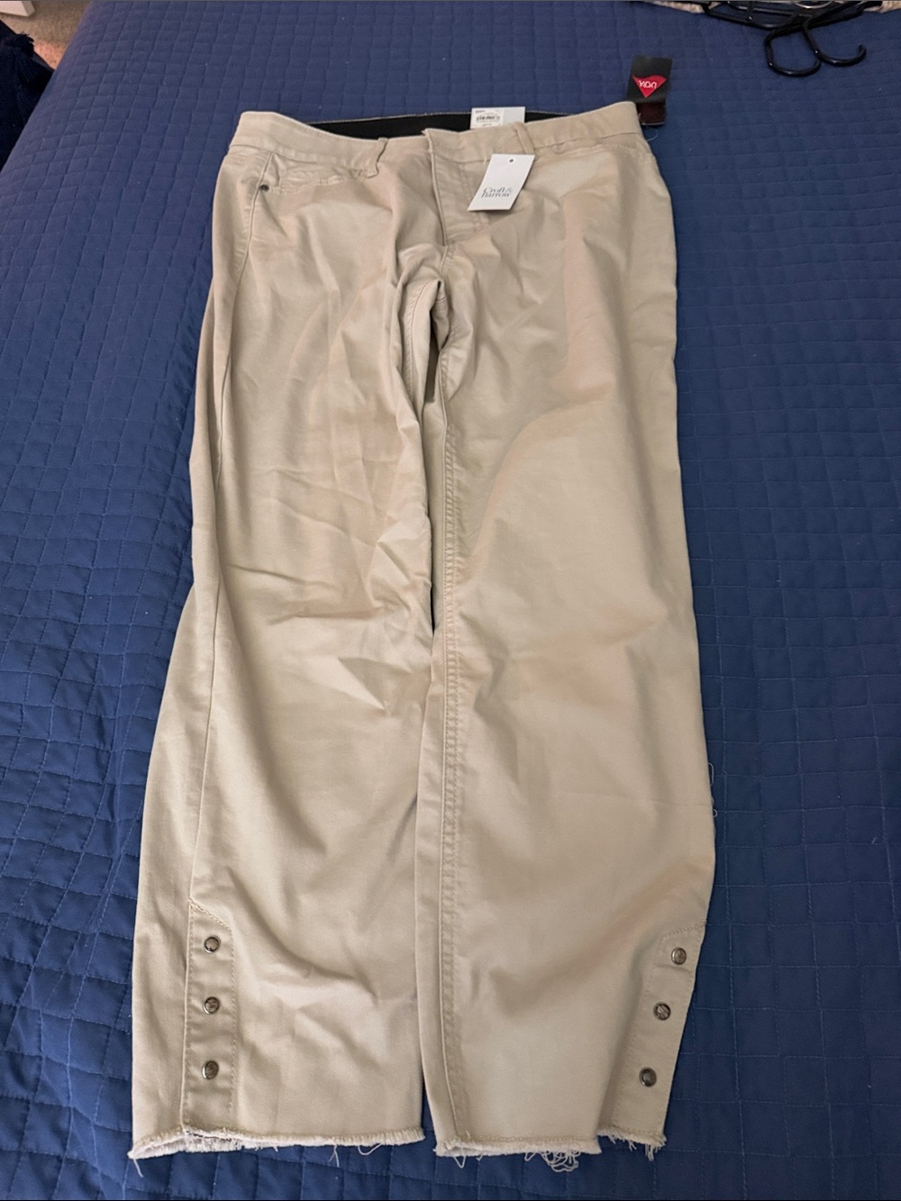 croft & barrow Womens Light Beige Cropped Chino Pants